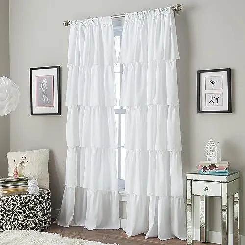 Curtainworks Vorhang mit Volant und Rüschen, 160 cm, Weiß