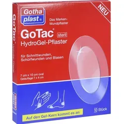 Gotac Hydrogel-Pflaster 7x10cm - Steril, 10 ST - Pflaster für schnelle Wundheilung, ideal für Blasen, Schnitt- und Schürfwunden. Transparente, hypoallergene Hydrogel-Pflaster fördern die Heilung und verhindern Narbenbildung.