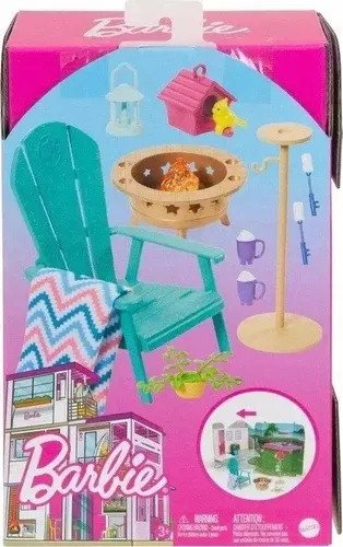 Mattel Puppenmöbel HJV32; HJV33 - Barbie Garten-Set, ideal für kreatives Spielen ab 3 Jahren