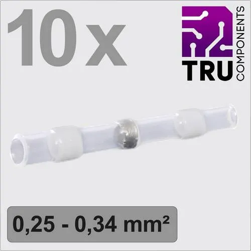TRU COMPONENTS TC-13448508 Stoßverbinder mit Schrumpfschlauch 0.25mm² 0.34mm² Vollisoliert Weiß 10St.