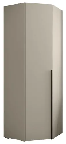 MEBLE KRYSPOL Inova 1 Eckschrank - Kleiderschrank mit Regalen und Stangen - Aufbewahrungsmöbel - für Schlafzimmer, Jugendzimmer, Flur - 236,7x81,7x47cm - Kaschmir, Handgriff Schwarz