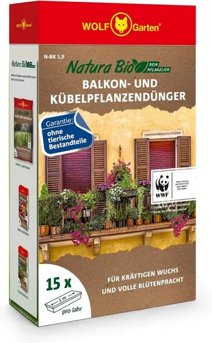 WOLF Blumendünger Balkon- und Kübelpflanzendünger N-BK 1,9 für ca. 15 Blumenkästen, 1-St.
