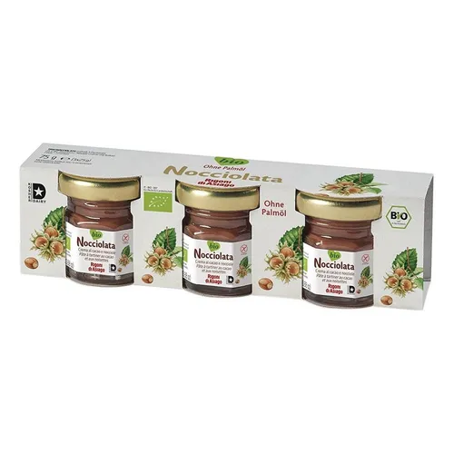 75g Bio Nocciolata - Nuss-Nougat Brot Aufstrich Trio 3x25g Pack, Schokolade