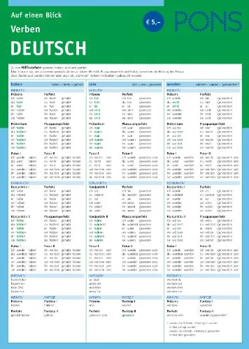 PONS Verben auf einen Blick Deutsch: Kompakte Übersicht für Verbformen