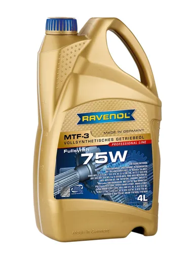 RAVENOL MTF-3 SAE 75W - Vollsynthetisches Getriebeöl - Getriebeöle - Hochwertiges, vollsynthetisches Leichtlauf-Getriebeöl, ideal für spezielle Schaltgetriebe mit hoher Produktzuverlässigkeit und 'Made in Germany' Qualität.