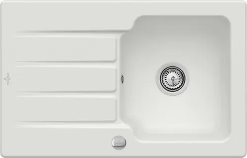 Villeroy & Boch Architectura 45 Steam Keramikspüle - Elegante ceramicplus-Spüle in matt Steam, ideal für Unterschränke ab 45 cm. Maße: 80 x 51 cm, ausgestattet mit praktischer Excenterbetätigung für mehr Komfort.