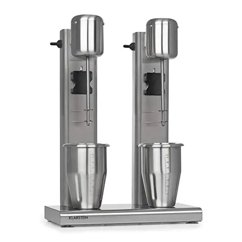 Klarstein Kraftpaket II Pro Doppel Drink Mixer - Standmixer mit 2 x 1 L Edelstahl-Mixbechern, ideal für Proteinshakes und Cocktails, 20000 U/min für perfekte Konsistenz und einfache Reinigung im Geschirrspüler.