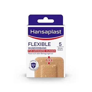 Hansaplast Wundverband Pflaster FLEXIBLE 48829, 5 St. - Pflaster & Verbandsmaterial, elastisch und atmungsaktiv für optimalen Schutz und Komfort bei Wunden.