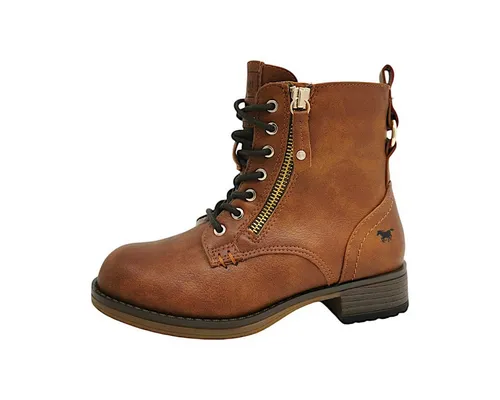 Mustang Shoes Winterboots - Schnürboots mit Reißverschluss in Braun, Größe 31 EU - Wanderschuhe mit warmem Futter und modischem Zierreißverschluss, ideal für kalte Tage und gemütliche Outdoor-Aktivitäten.
