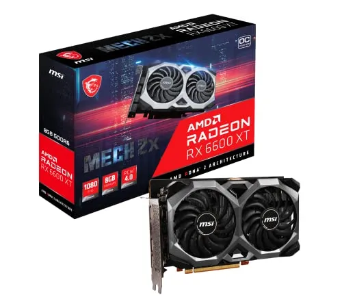 MSI Radeon RX 6600 XT MECH 2X 8G OCV1 Gaming Grafikkarte von MSI
