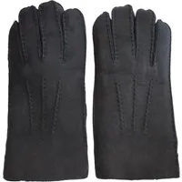Schwarze Luxus-Handschuhe aus Wildleder und Schaffell für Herren