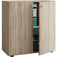 VCM Büroschrank Lona - Sonoma-Eiche, mit Drehtüren - Büroschrank 