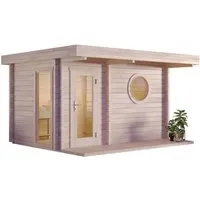 FinnTherm Saunahaus Feldkirch-70 - 70mm Wandstärke für Ihren Garten - Saunahäuser: Verwandeln Sie Ihren Garten in eine Wohlfühloase mit 70mm Wandstärke für optimale Isolierung und Komfort. Genießen Sie entspannende Sauna-Momente im Freien!