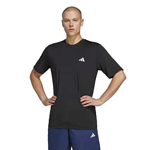 adidas Herren Train Essentials Stretch Training Tee, Black/White, XL - T-Shirt für Herren, regulär geschnitten mit AEROREADY-Technologie für trockenen Tragekomfort und Bewegungsfreiheit beim Training.