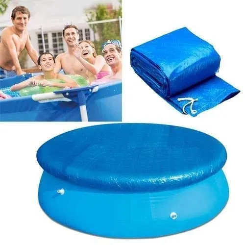 Shinyzone Poolabdeckung Rund 183 cm mit Gummizug,Swimming Pool Abdeckplane Plane Schutzplane Winddicht Regenfest Staubdicht für Fast Set Pool,183 cm Durchmesser