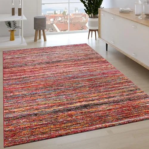Paco Home Teppich Kurzflor Ethno Design 80x150 cm - Teppich mit geometrischem Rauten-Motiv, pflegeleicht und ideal für Wohnzimmer, Schlafzimmer oder Kinderzimmer, bringt gemütliche Boho-Optik in Ihr Zuhause.