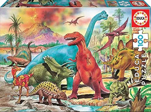 Educa Puzzle Dino - 100 Teile Puzzlespaß für Kinder ab 5 Jahren, fördert die Kreativität und Konzentration