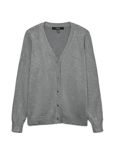 Vero Moda Cardigan in Grau - L - Strickjacken aus 77% LENZINGTM ECOVEROTM Viscose, nachhaltig und mit recyceltem Polyester, ideal für umweltbewusste Modebewusste.