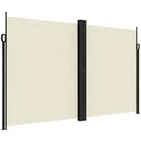 vidaXL Ausziehbare Seitenmarkise Creme 200x600 cm - Vielseitige Markise für Balkon und Garten, wasserfest und UV-beständig. Ideal für privaten Sichtschutz und Raumteiler, einfach ausziehbar und platzsparend.