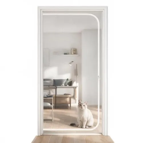 katzengitter balkontür, Verdickte Katzenschutzgitter für Wohnzimmer, Schlafzimmer, Küche, Terrasse, Hund Katze Gittertür mit Reißverschluss (Geeignet für Türgröße: 90 cm x 200 cm)