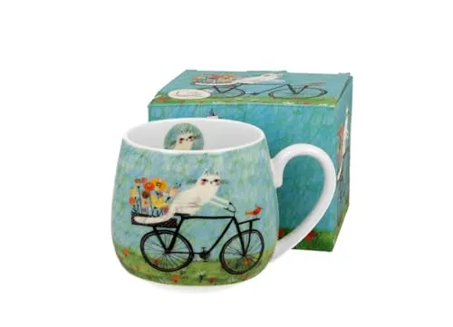 DUO ANIMALS Fassbecher 430 ml CAT'S WORLD – BICYCLE New Bone China Porzellan