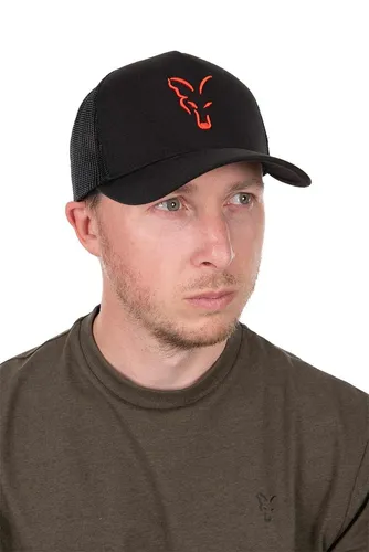 Produktbild Fox Collection Trucker Cap Orange Black Mesh Baseballkappe Schirmmütze