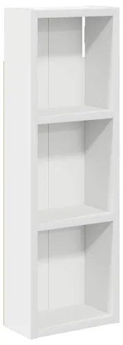 vidaXL Badezimmer-Wandschrank Weiß 20 x 10 x 60,5 cm - Moderner, wandmontierter Badezimmer-Schrank aus robustem Holzwerkstoff. Ideal für kleine Bäder, bietet er praktischen Stauraum mit zwei Regalen und sorgt für Ordnung bei Toilettenartikeln und Handtüchern.