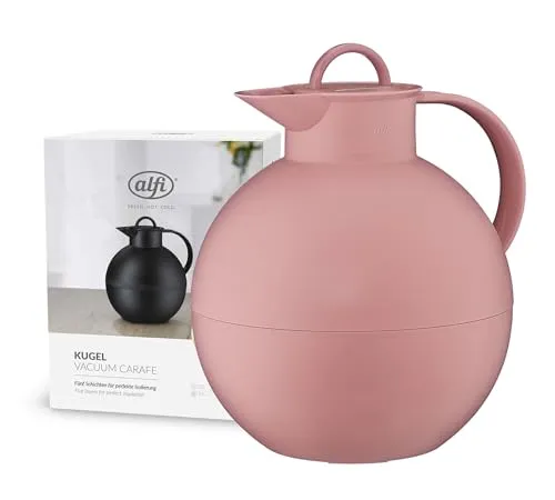Alfi Isolierkanne KUGEL 0,94 l - Thermobehälter mit Hartglaseinsatz, hält Getränke 12 Stunden heiß und 24 Stunden kalt - ideal für unterwegs und zu Hause.