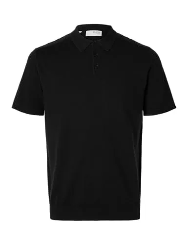 SELECTED HOMME Poloshirt SLHBERG SS KNIT POLO NOOS - Herren-Shirt aus 100% Baumwolle, pflegeleicht und modisch im regular fit, ideal für lässige Anlässe.