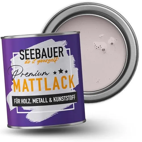 SEEBAUER DIY Mattlack Violett 750ml - Hybrid-Lack für Möbel und mehr - Edelmatte Möbelfarbe mit Hybrid-Technologie für Innen und Außen. Extrem robust, schnelltrocknend und geruchsarm – ideal für empfindliche Bereiche. Perfekte Deckkraft für Holz, Metall und Kunststoff!
