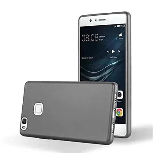 Cadorabo Hülle kompatibel mit Huawei P9 LITE 2016 G9 LITE Schutzhülle TPU Silikon Case Metallic Design Slim Kratzfest Weiche Gummi mit Rundumschutz Case Hülle für Huawei P9 LITE 2016 G9 LITE in Grau