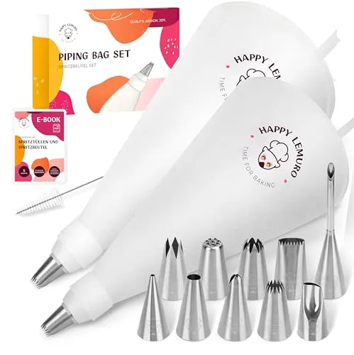 Happy Lemuro Premium Spritzbeutel Set (15-teilig)