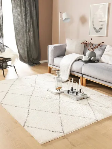 benuta Nest Hochflorteppich Creme 140x200 cm - Teppiche & Böden, Hochflorteppich mit flauschig-weichem Flor für maximalen Kuschelfaktor und Wärme, ideal für jedes Zuhause.