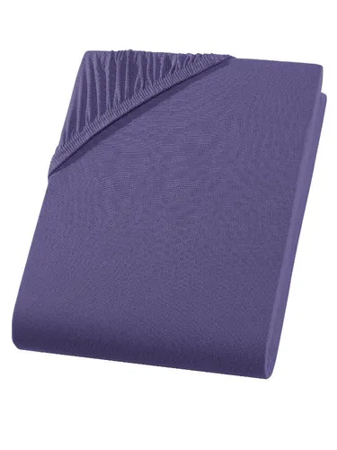 yadetextil Spannbettlaken Spannbettlaken, Jersey, Gummizug: Rundumgummi, Baumwolle Spannbettlaken 180x200-200x200 cm bis 25 cm Höhe, Lila