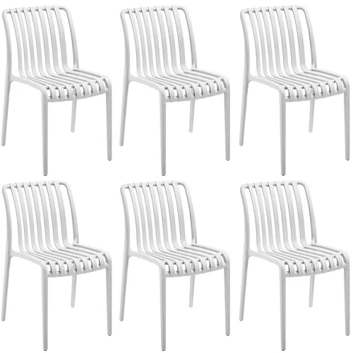 TecTake Gartenstühle Alcudia 6er Set in weiß von tectake