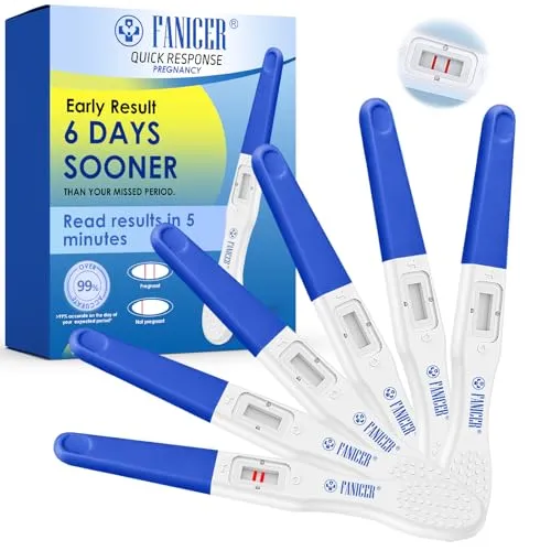 Stück Schwangerschafts-Schnelltest, Frühschwangerschaftstest Empfindlichkeit, Schnellerkennung für zu Haus, Sicher, Einfach,Ergebnis Innerhalb von 5 Minuten (Blau) 6