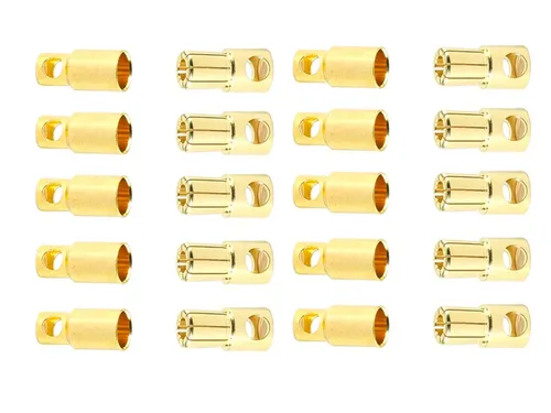 Paar 6 mm Goldkontaktstecker Verbinder (Stecker/Buchse) Bananenstecker Lochmu 10