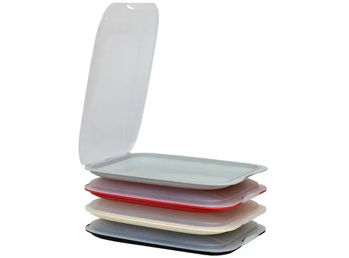 Engelland Frischhaltedose Aufschnittdosen, Aufschnittbox, PP-Kunststoff, BPA-frei, (Vorteils-Set, 4-tlg., mit transparentem Deckel), stapelbar, platzsparend, Ordnung im Kühlschrank, Organizer, Stapelbox