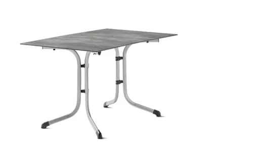 SIEGER Boulevard Klapptisch mit Polytec®-Platte - Beistelltisch aus Made in Germany Stahlrohr-Gestell, wetter- und kältebeständig sowie platzsparend klappbar – ideal für den Garten oder Balkon.