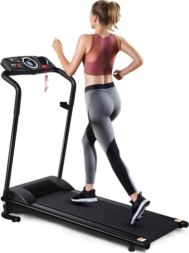 COSTWAY Elektrisches Laufband klappbar mit 2 Trainingsmodi & 12 Programme 1-10 km/h LCD Display bis 100 kg belastbar inkl. Sicherheitsschlüssel