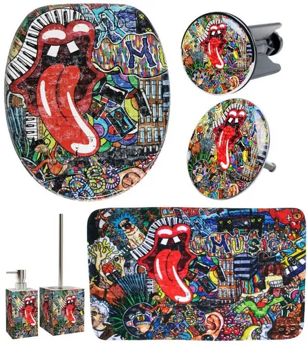 Sanilo Badaccessoire-Set Graffiti, Komplett-Set, 6 tlg.