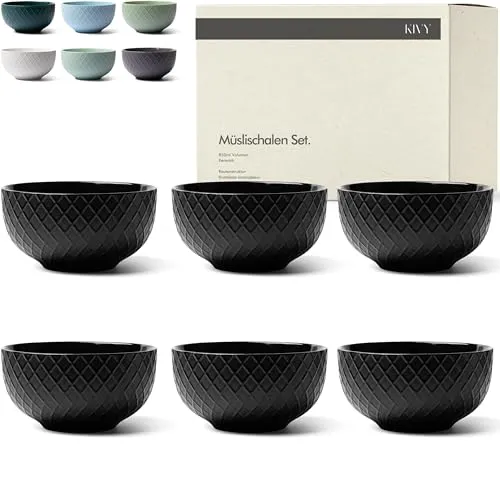 KIVY Müslischalen Keramik in schwarz von KIVY