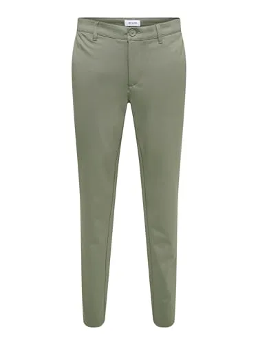 ONLY & SONS ONSMARK Chino Hose - Wanderhosen in Slim Fit mit Allover Print, ideal für aktive Freizeitgestaltung und bequem durch elastischen Stoff.