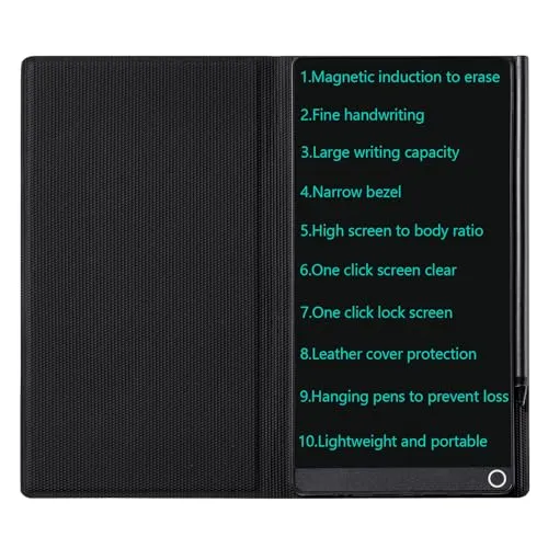 Czemo LCD schreibtafel Erwachsene 6.5 Zoll mit Schutzhülle, Wiederverwendbar LCD-schreibtafeln, Digitales Schreibtablett Zaubertafel für Büro, Klassenzimmer, Memo, Notizen, Einfarbig