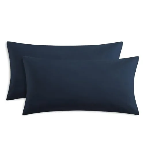 RUIKASI Kissenbezug 40 x 80 Blau 2er Set - Oeko Tex Kopfkissenbezug 40x80 Dunkelblau Kissen Bezug 40x80cm mit Reißverschluss aus Mikrofaser, Polsterbezug Doppelpack Set Pillow Case Pillow Cover