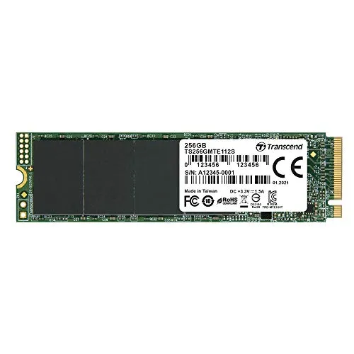 Transcend 256 GB M.2 2280 SSD, bis zu 1.600 MB/s, kompatibel mit Ultrabook Laptop PC Desktop, PCIe NVMe Gen3x4 SSD, 3D TLC NAND Flash internes Solid-State-Laufwerk, LDPC-Fehlerkorrektur ECC, SLC Cache