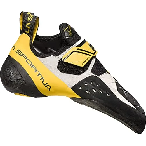 La Sportiva Solution White Yellow EU 39 - Revolutionärer Kletterschuh für Bouldern, optimale Unterstützung und hervorragende Passform
