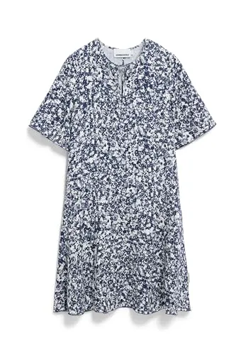 ARMEDANGELS Damen Webkleid aus Leinen-Mix MAAERHA Mosaic LINO Regular Fit Night Sky