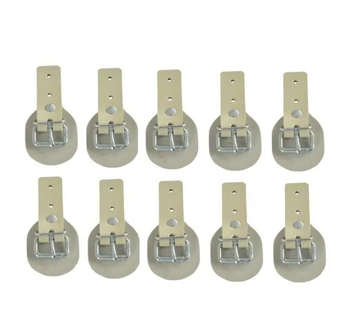 Miederhoff Anhänger 10x Schnallkappe mit Rollschnalle und Scheuerunterlage, beige, Vers. 1