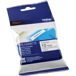 Brother M-K231 Schriftband - 12 mm x 8 m, selbstklebend in Schwarz auf Weiß für präzise Büro-Beschriftung